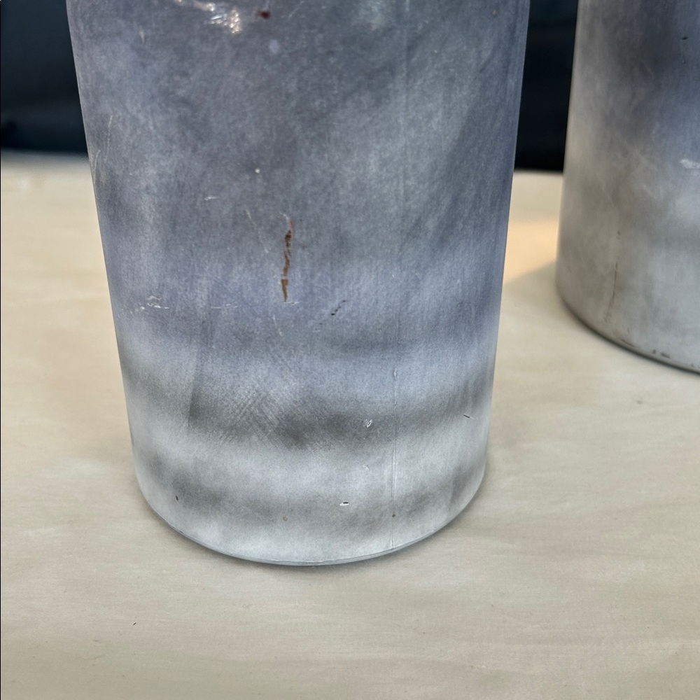Blue table decor Blue ombré painted glass jars Paint on glass farmhouse vases - Picture 6 of 10